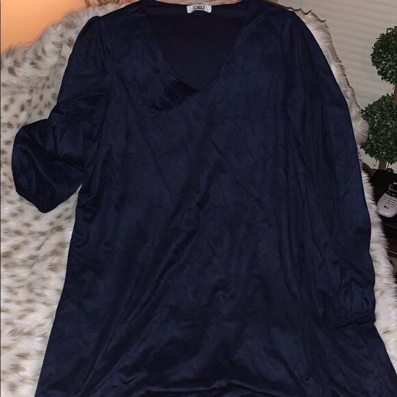 Suede Dark blue dress - Picture 1 of 5